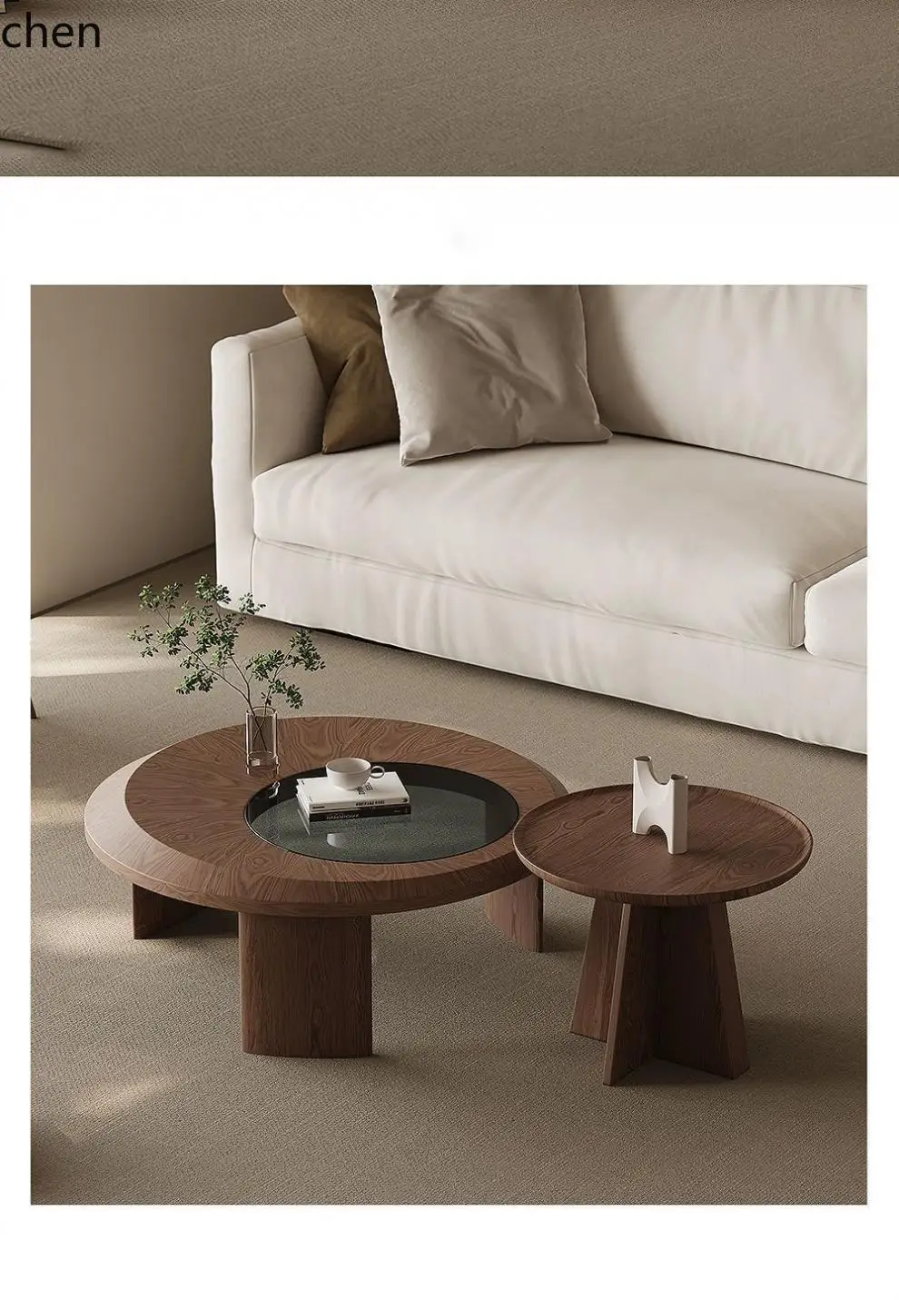 Tea & Coffee Kent - b11-7.2 Walnut Tea Table Combination Round