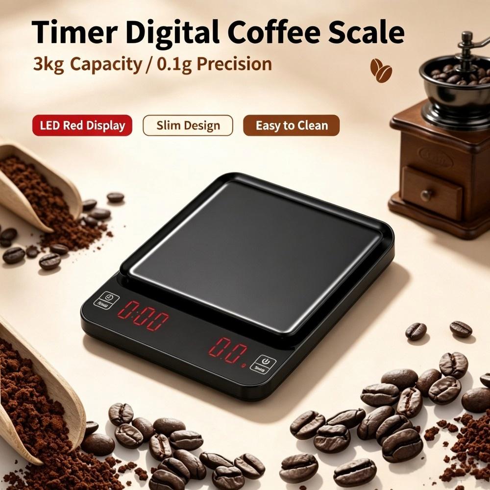 Coffee & Tea Difabis - 3kg/0.1g High Precision Digital Coffee Scale,