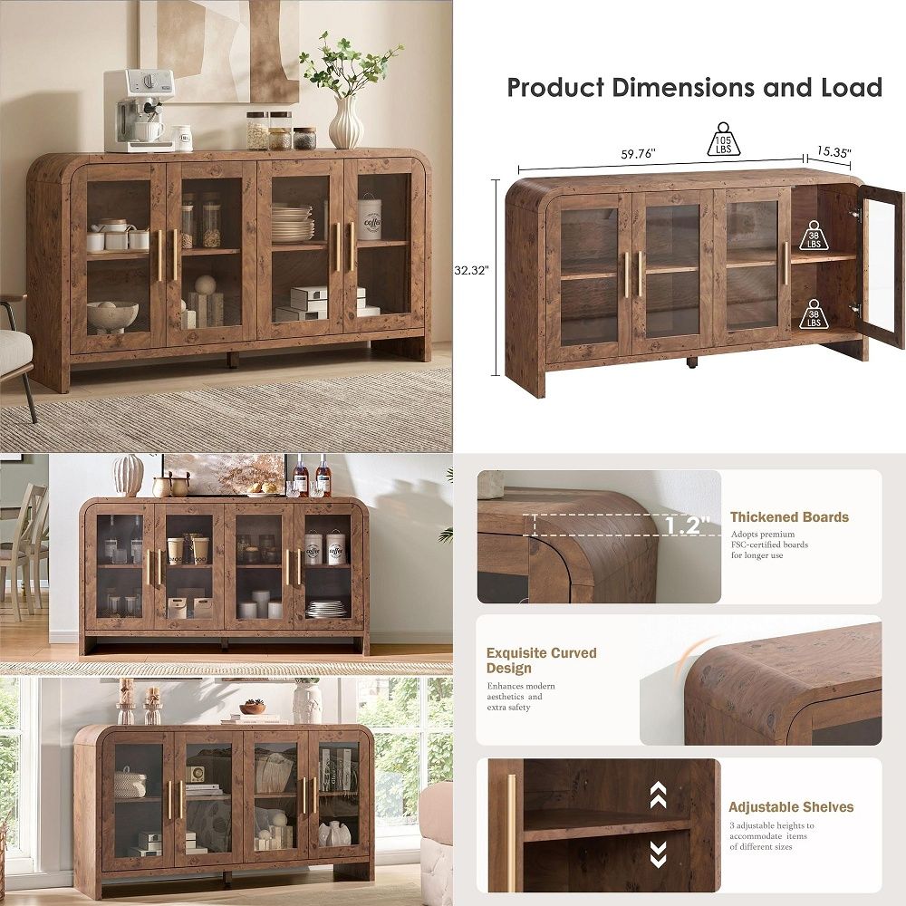 Coffee & Tea Difabis - Sideboard Buffet Cabinet with Storage, Sideboard