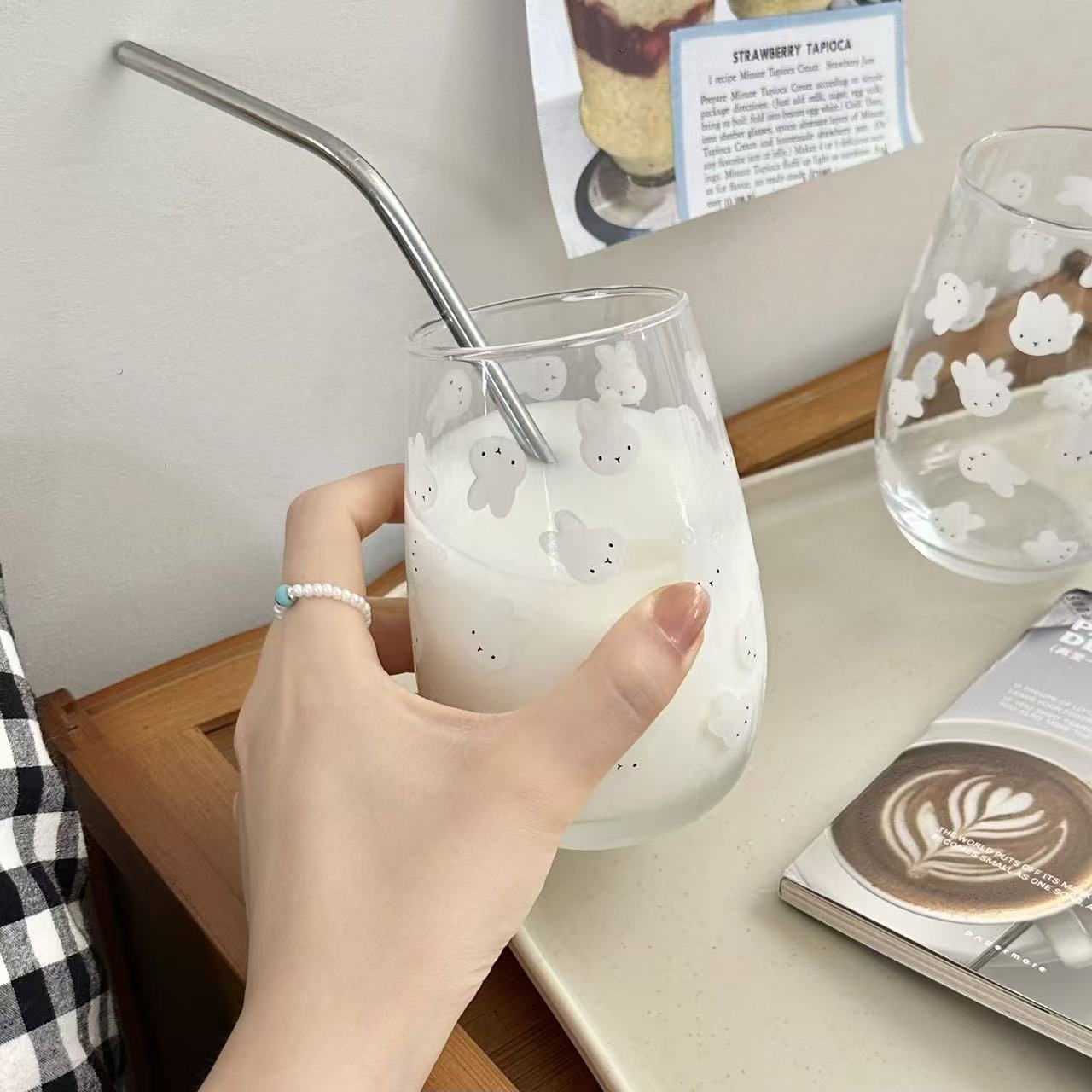 Cute Miffy Rabbit Printed Glas - Coffee Tea & Company ulasan dan harga