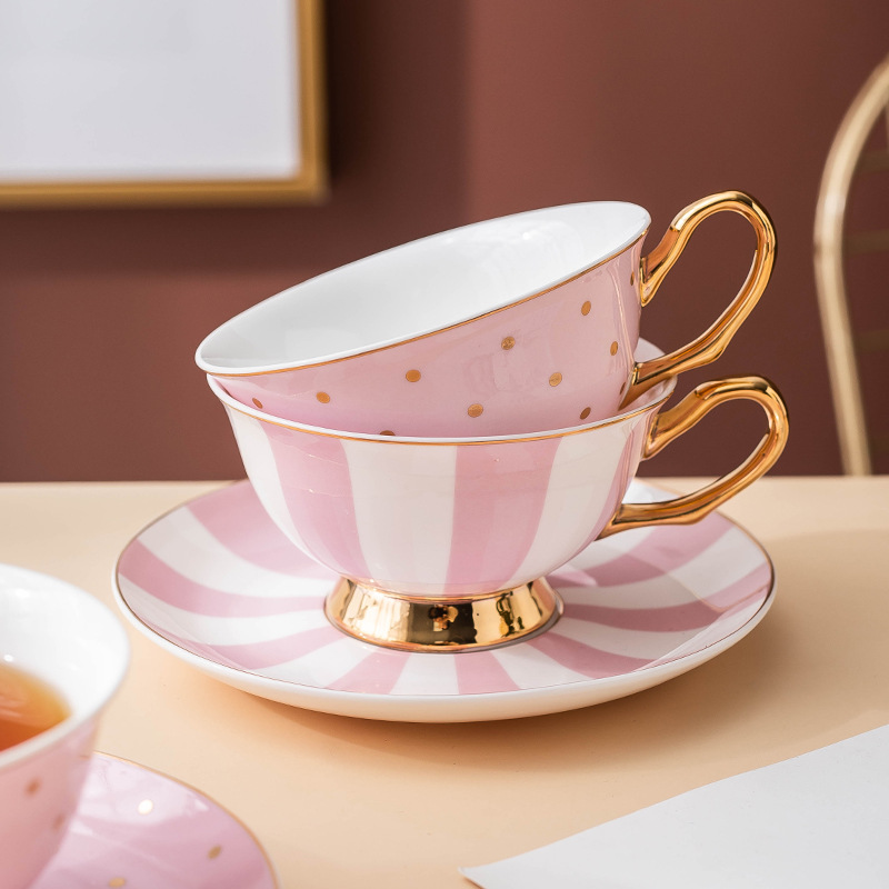 Ceramic Pink Coffee Mugs with  - Coffee Tea And Sugar Set ulasan dan harga