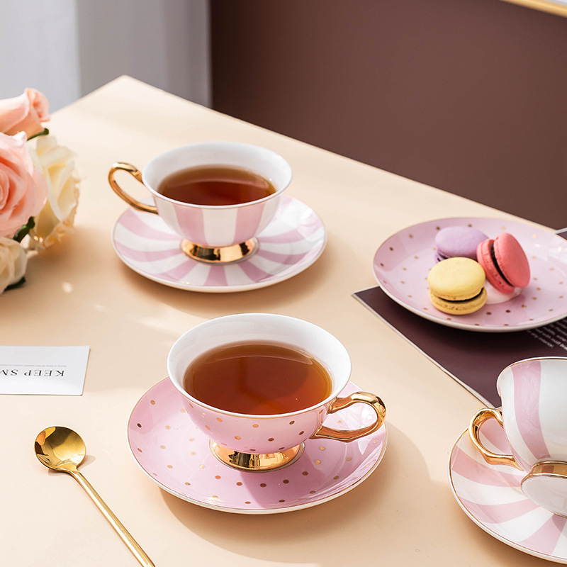Ceramic Pink Coffee Mugs with  - Coffee Tea And Sugar Set ulasan dan harga