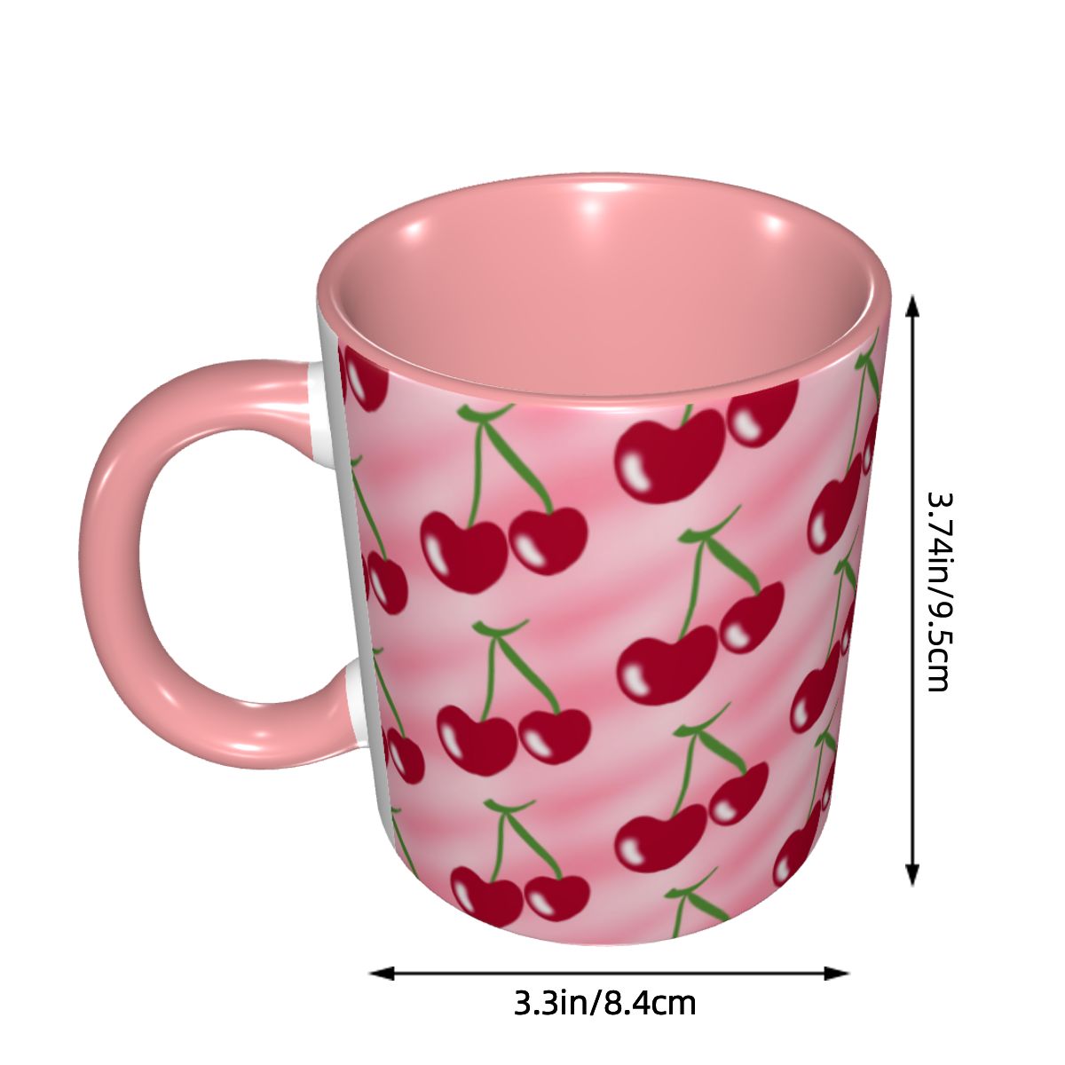 Red Cherry Green Stems Pink Mu - Coffee Tea Green ulasan dan harga
