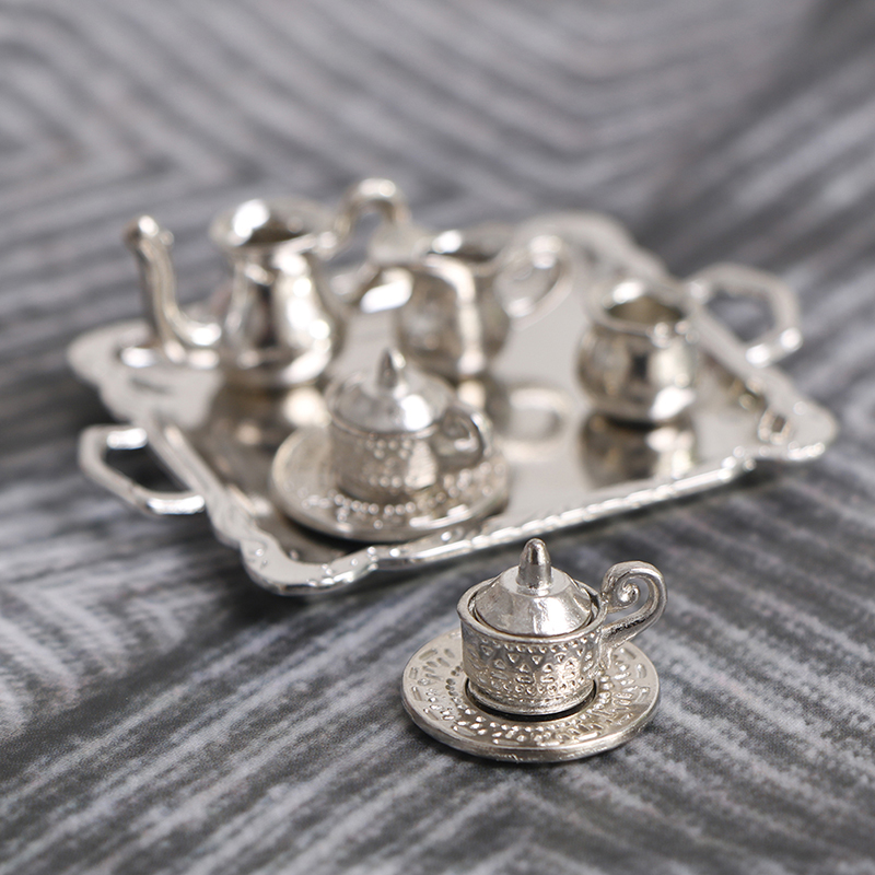 10pcs/Set 1/12 Dollhouse Minia - Coffee Tea And Sugar Set ulasan dan harga