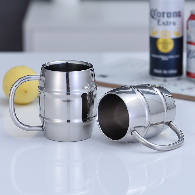 Stainless Steel Beer Cup Laser - Coffee Tea Logo ulasan dan harga