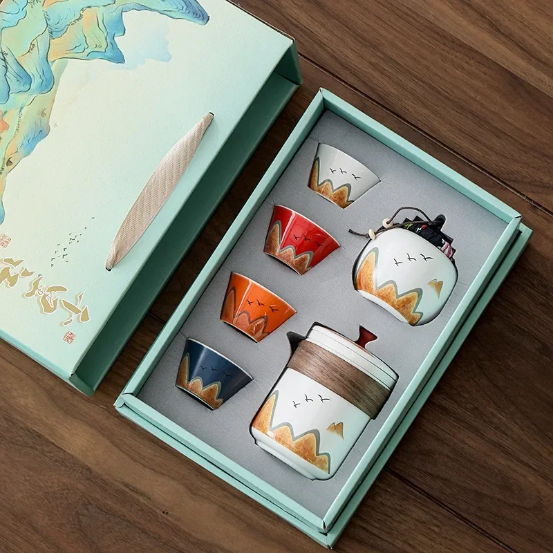Gift Box,Chinese Style Ceramic - Coffee Tea And Sugar Set ulasan dan harga