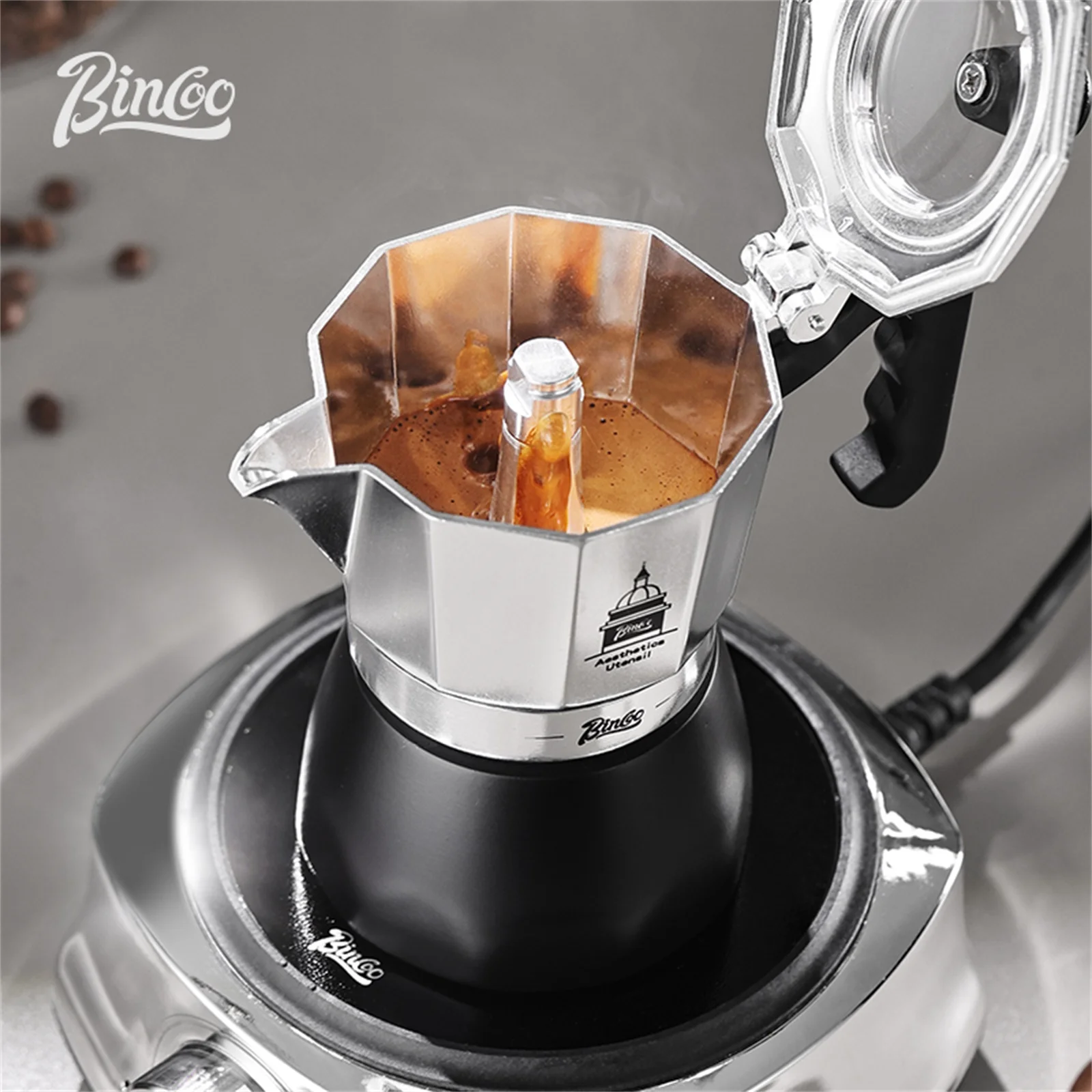BINCOO Double Valve Moka Pot，E - Coffee Tea Espresso ulasan dan harga