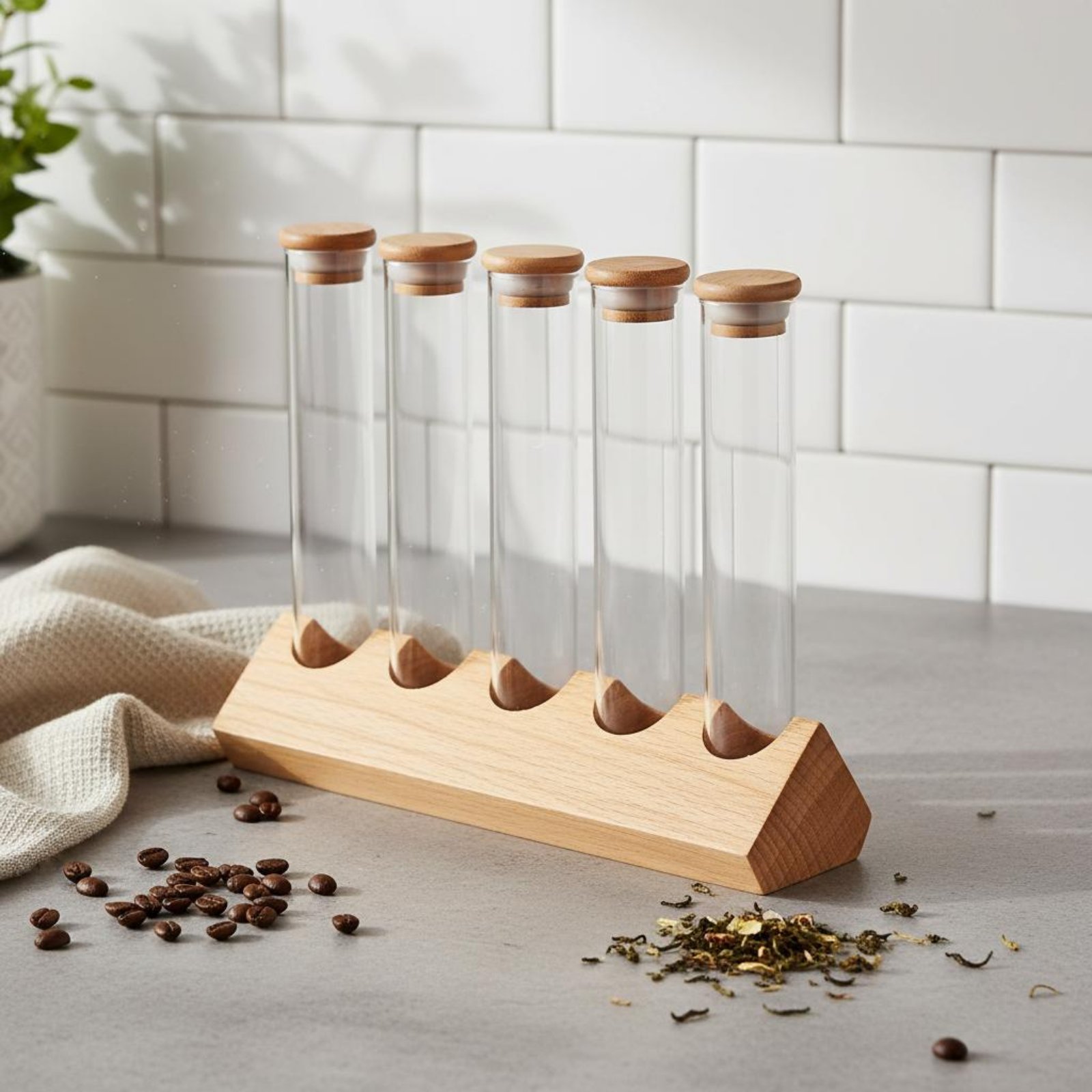 Glass Tube Container Set with  - Coffee Bean ulasan dan harga