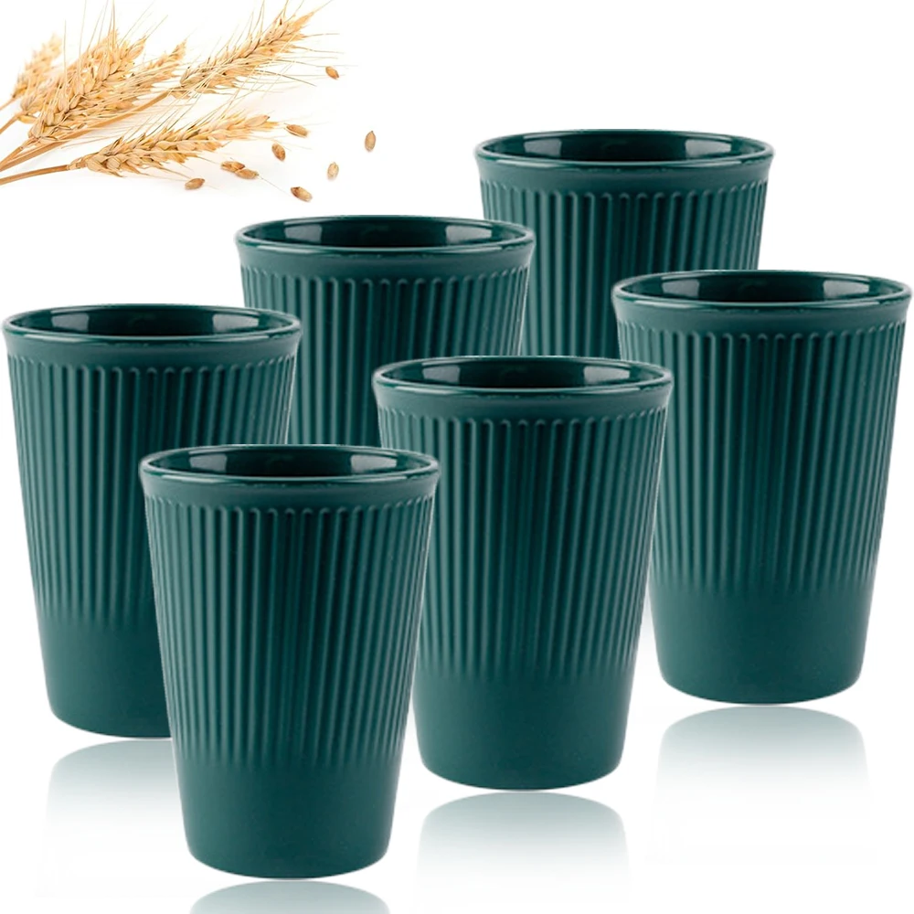6Pcs Green Washable Wheat Stra - Coffee Tea Green ulasan dan harga