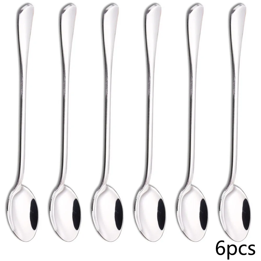 6PCS 20cm Long-handled spoon,  - Coffee & Tea Difabis ulasan dan harga
