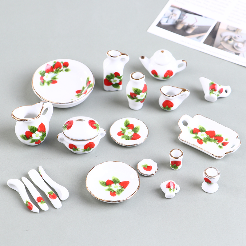 1 Set 1:12 Miniature Doll Hous - Coffee Tea And Sugar Set ulasan dan harga