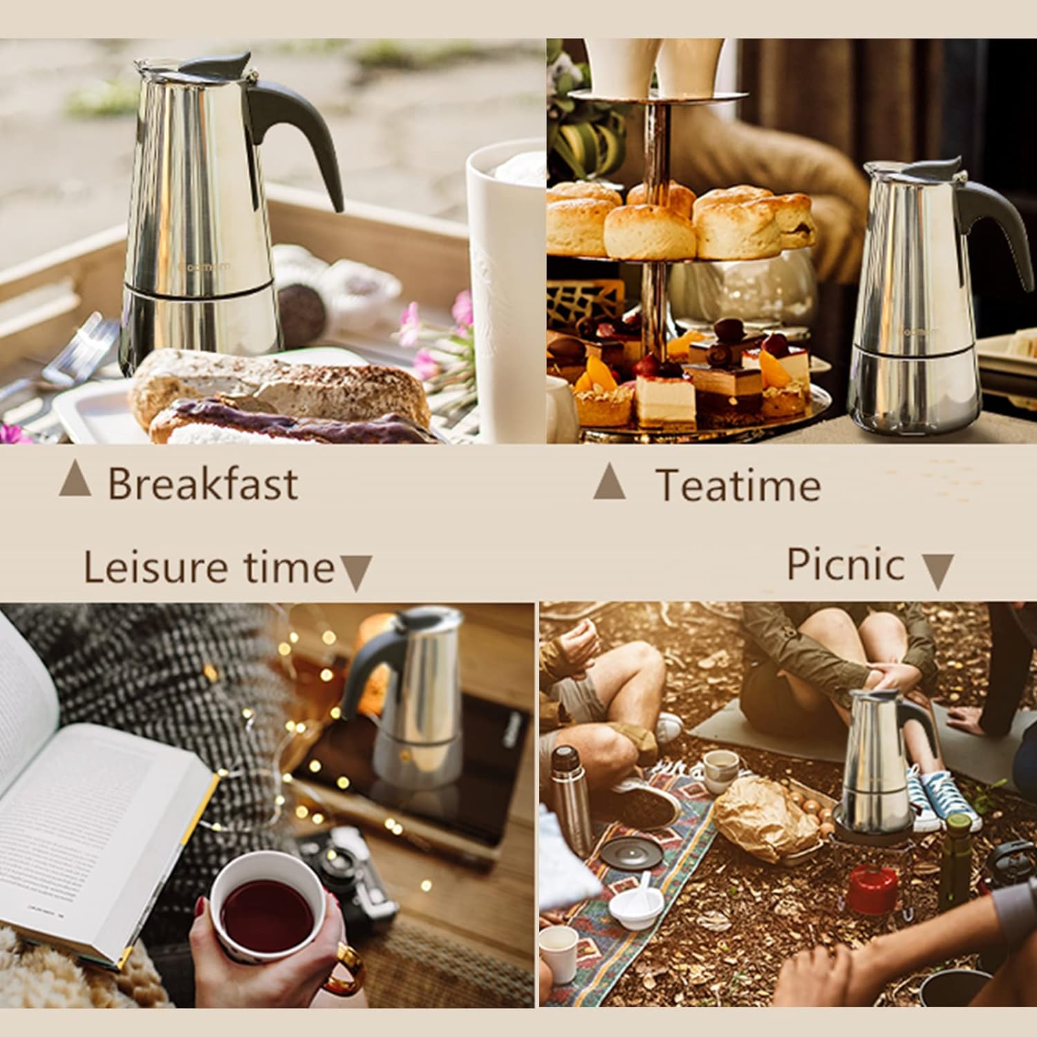 4/6/9 Cups Moka Pot Caffe Mach - Coffee Tea Espresso ulasan dan harga