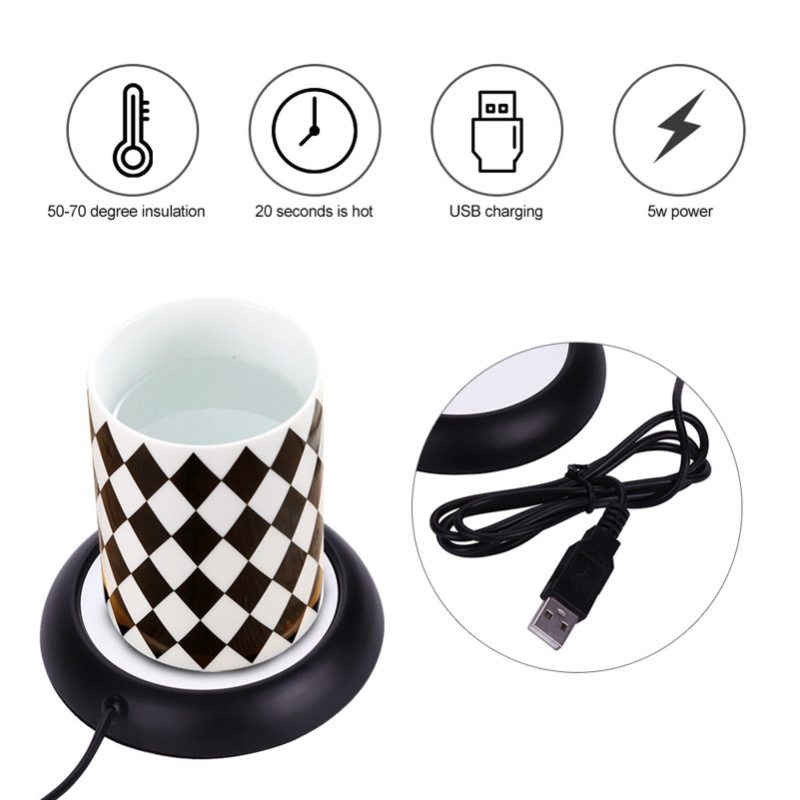 Heat Beverage USB Wood Grain C - Coffee Tea Warmer ulasan dan harga