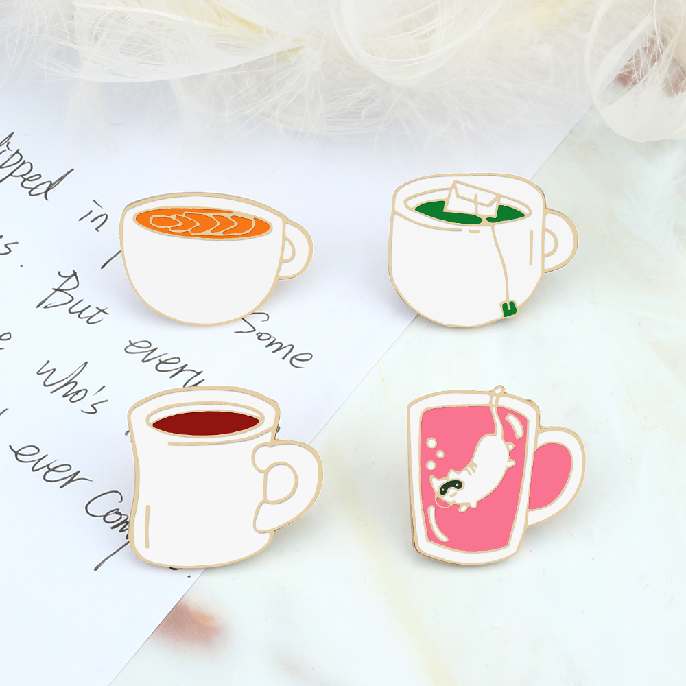 4 Style Drink Enamel Pins Crea - Coffee Tea Green ulasan dan harga