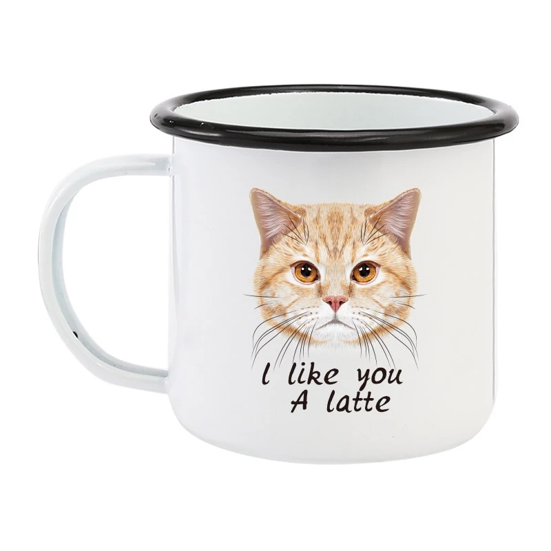 350ML Enamel Coffee Mug DIY LO - Coffee Tea Logo ulasan dan harga