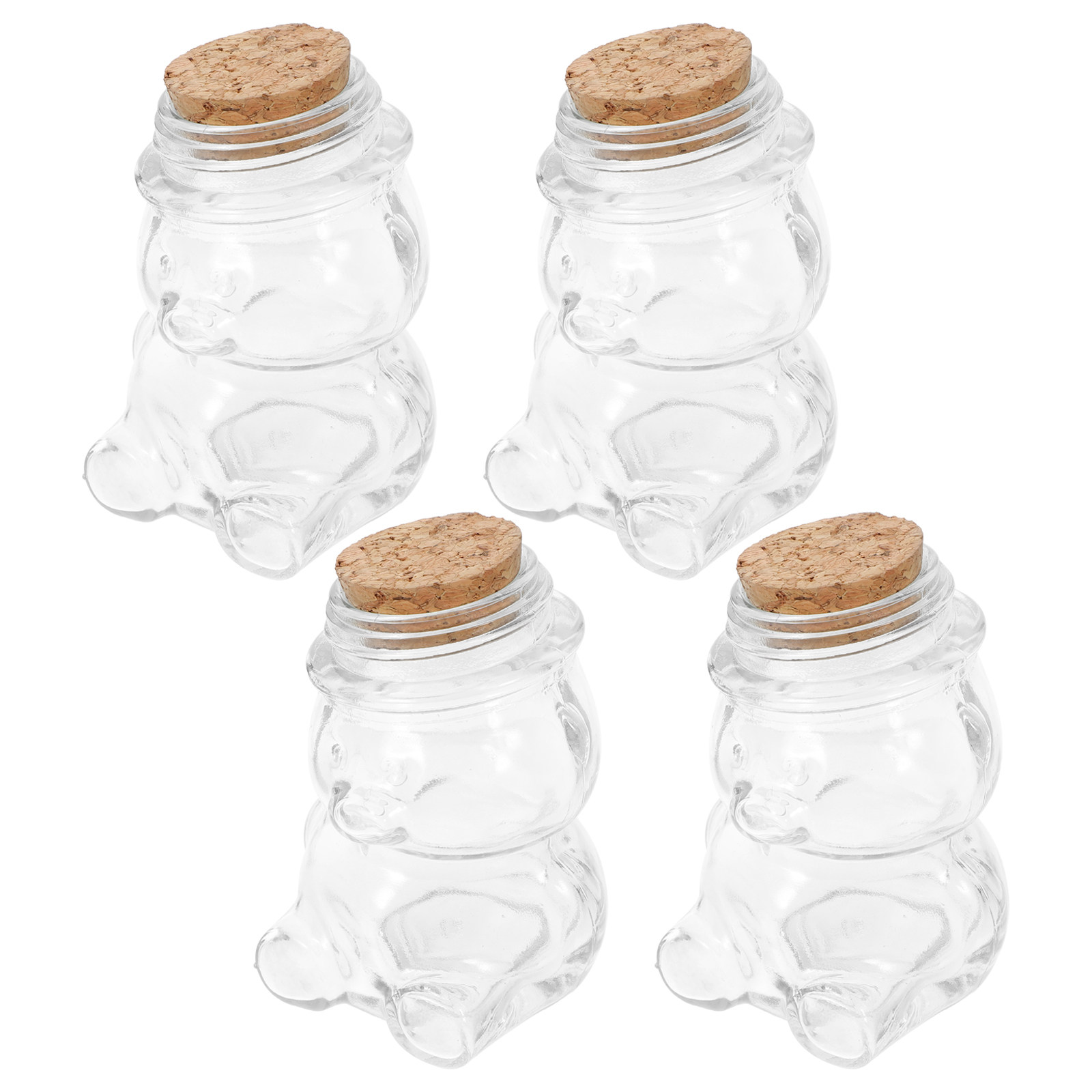 4Pcs Glass Candy Jar Set Trans - Coffee Tea And Sugar Set ulasan dan harga