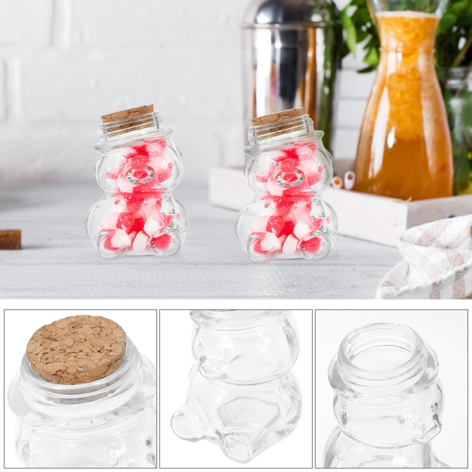 4Pcs Glass Candy Jar Set Trans - Coffee Tea And Sugar Set ulasan dan harga