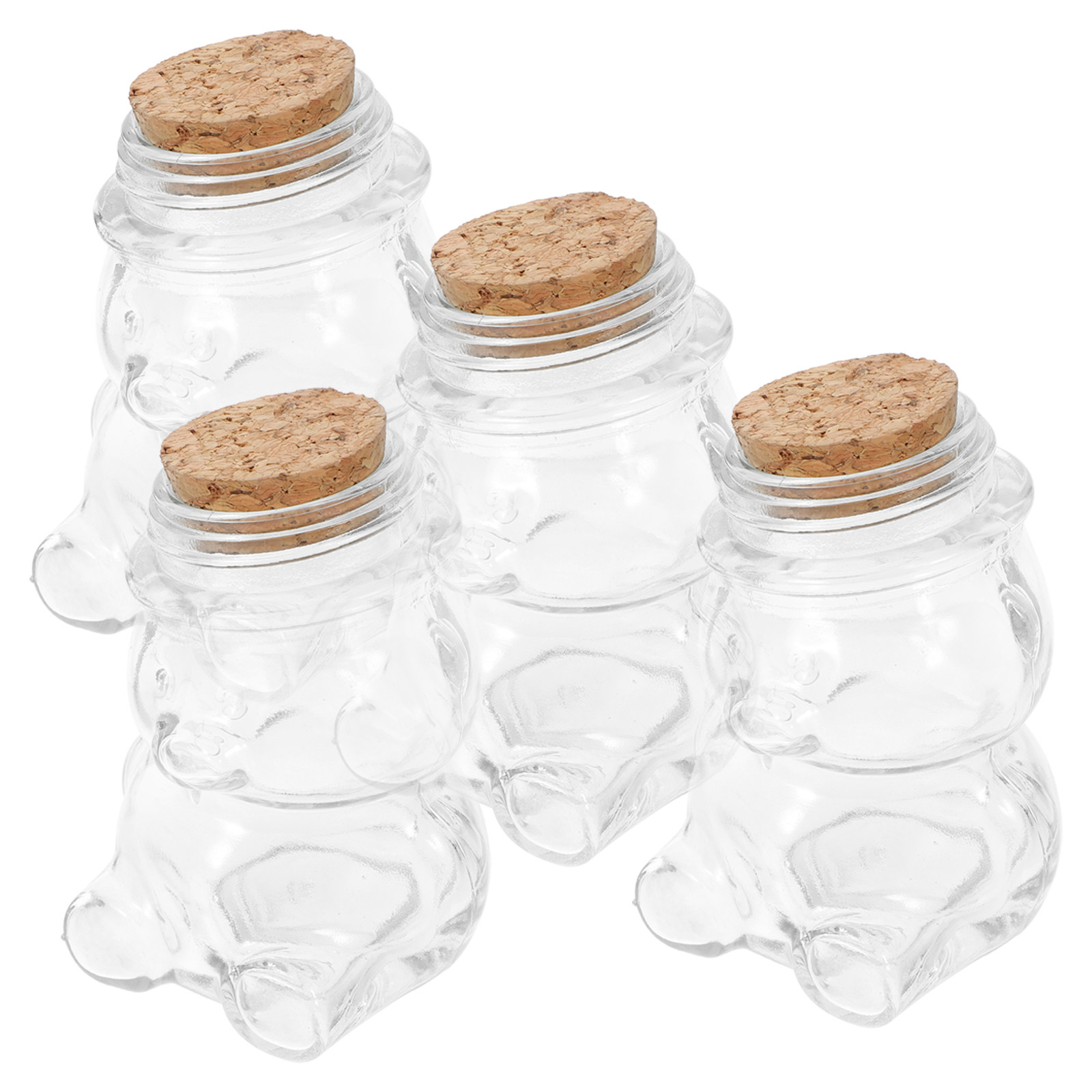 4Pcs Glass Candy Jar Set Trans - Coffee Tea And Sugar Set ulasan dan harga