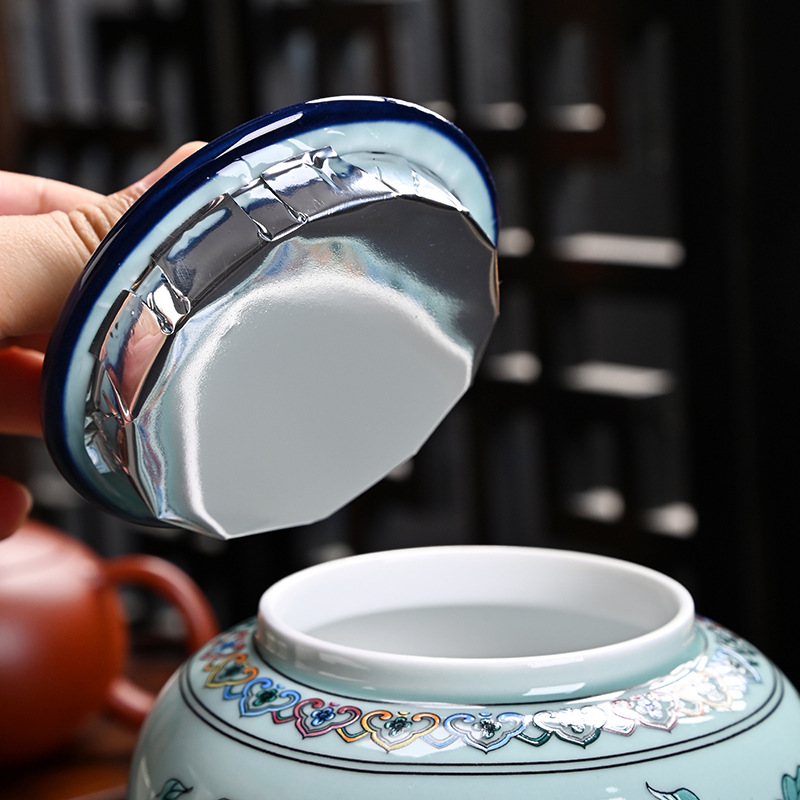 Ceramic tea jar Enamel General - Coffee Tea Green ulasan dan harga