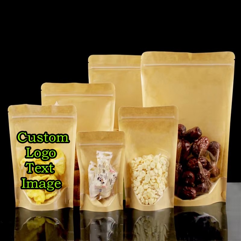 100PCS Clear Stand-up Kraft Pa - Coffee Tea Logo ulasan dan harga