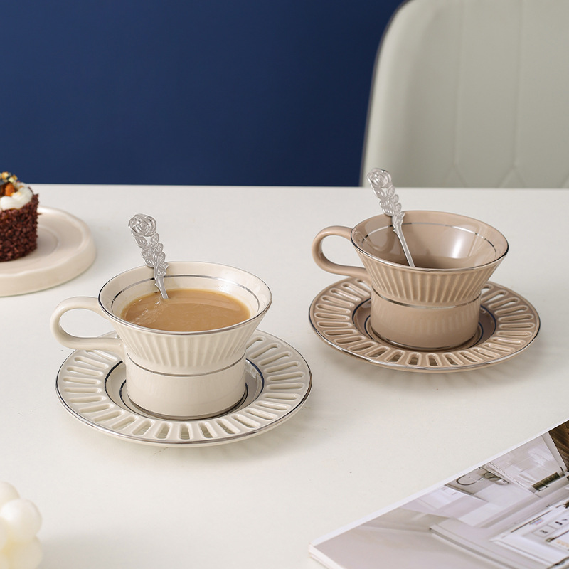 Luxury Ceramic Coffee Cup Dish - Coffee Tea And Sugar Set ulasan dan harga